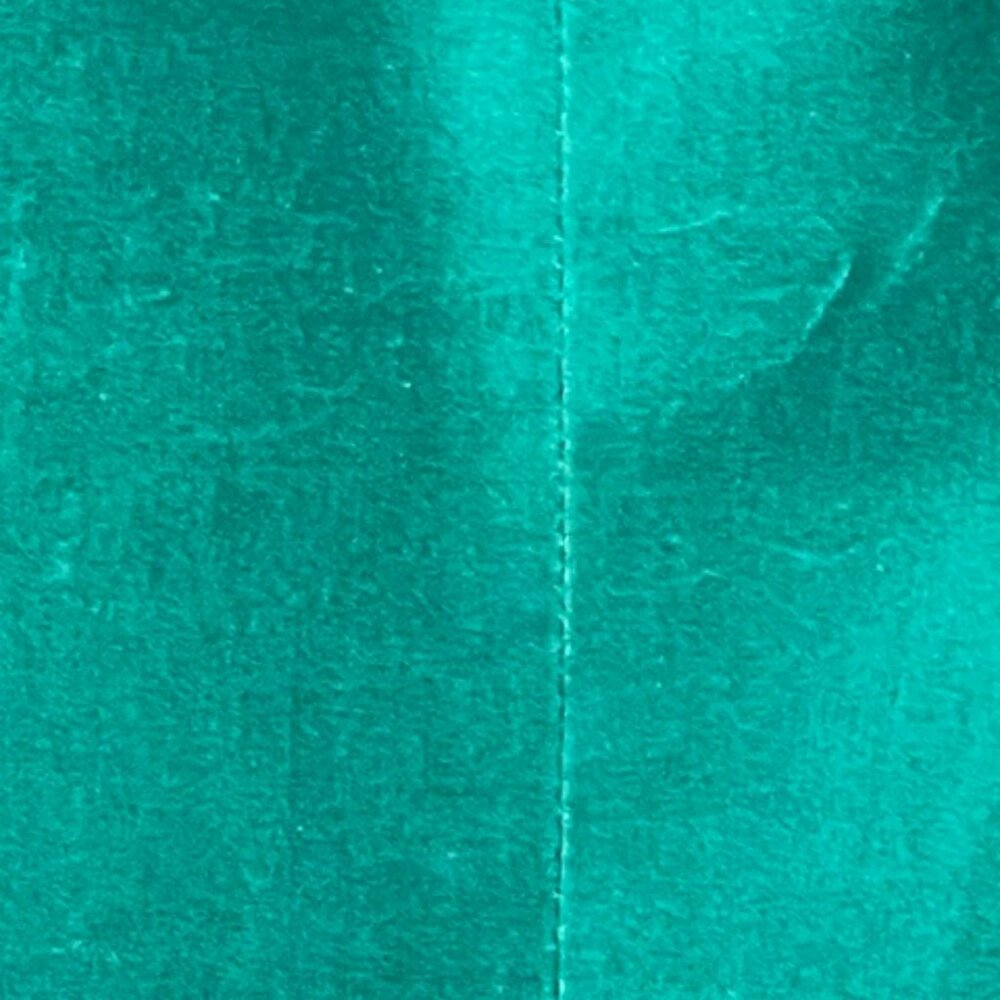 Vintage Velvet & Satin Green Holiday Glam Cardigan Blazer Ruffled Trim Large - Picture 6 of 8